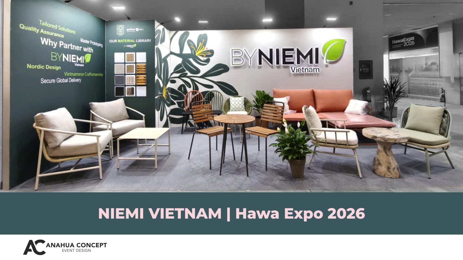 Gian hàng triển lãm Niemi tại Hawa Expo 2026 - Anahua Concept