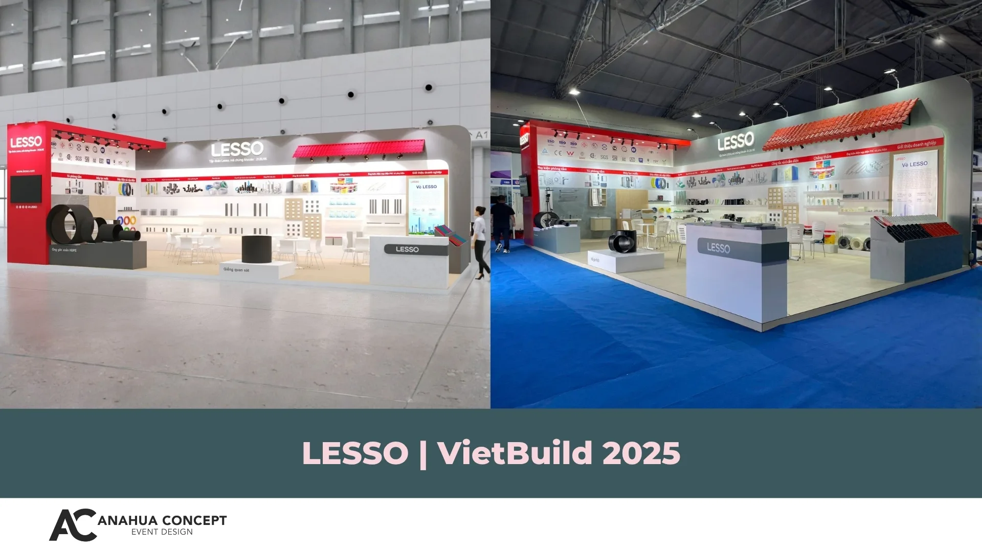 Gian hàng tại triển lãm thương mại VietBuild 2025, nhãn hàng Lesso - Anahua Concept