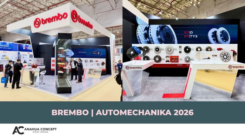 Overall view of the Brembo exhibition booth at Automechanika 2026