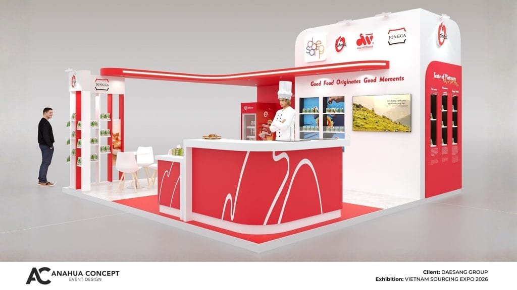 Thiết kế không gian gian hàng Daesang Group tại Vietnam International Sourcing Expo 2026